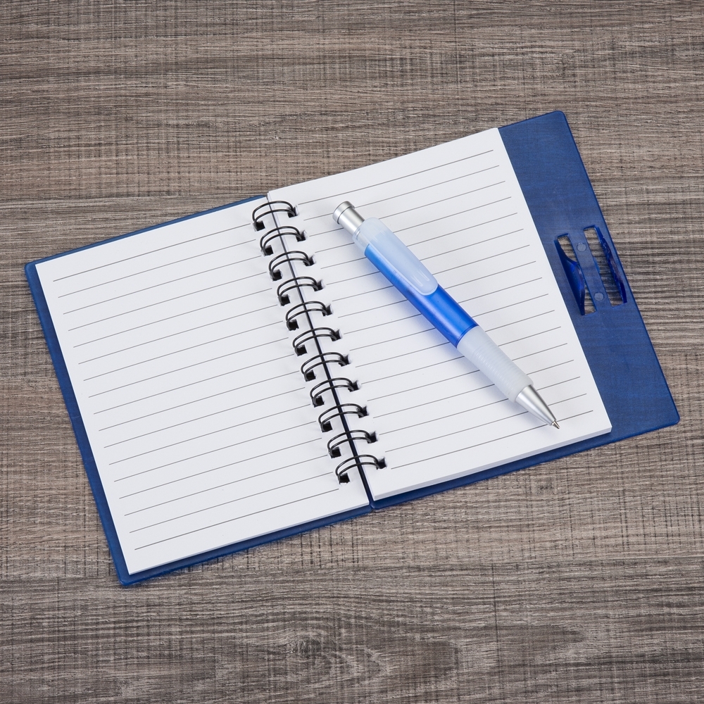 Caderno Plástico com Caneta